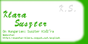 klara suszter business card